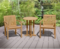 Canfield Round 60cm Table with 2 Monaco Stacking Chairs