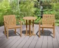Canfield Round 60cm Table with 2 Monaco Stacking Chairs