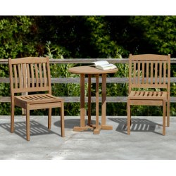 Canfield Round 60cm Table with 2 Hilgrove Stacking Chairs