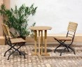 Canfield Round 60cm Table with 2 Bistro Folding Chairs