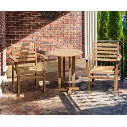 Canfield Round 60cm Table with 2 Yale Stacking Chairs