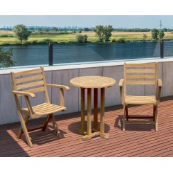 Canfield Round 60cm Table with 2 Suffolk Armchairs Set