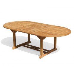 Brompton Oval Extendable Outdoor Table, Double-Leaf – 1.8 - 2.4m