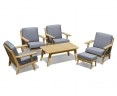 Eero Mid-Century Deep Seated Teak Coffee Set with Footstool - 4 Seater