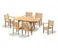 Brompton Bijou Double Leaf Extending Table 1.2-1.8m & 6 Yale Armchairs