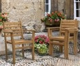 Bridgewater Teak Trestle Table 2m and 6 Yale Stacking Armchairs