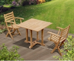Canfield 90cm Square Table with 2 Suffolk Folding Armchairs