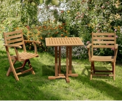 Canfield Square 70cm Table Dining Set with 2 Suffolk Chairs