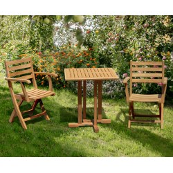 Canfield Square 70cm Table Dining Set with 2 Suffolk Chairs