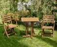 Canfield Square 70cm Table Dining Set with 2 Suffolk Chairs