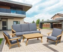Eero Mid-Century Deep Seated Teak Garden Furniture Set - 5 Seater