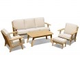 Eero Mid-Century Deep Seated Teak Garden Set with Footstool - 5 Seater