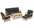 Eero Mid-Century Deep Seated Teak Garden Set with Footstool - 5 Seater