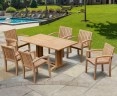 Cadogan Rectangular Table 1.5m and 6 Monaco Stacking Chairs