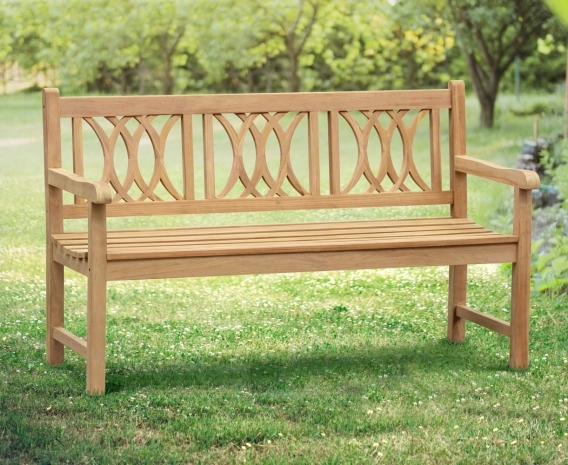 Grosvenor Decorative Teak Garden Bench, Flat Pack - 1.5m