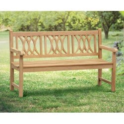 Grosvenor Decorative Teak Garden Bench, Flat Pack - 1.5m