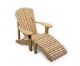 New England Teak Adirondack Chair & Leg Rest