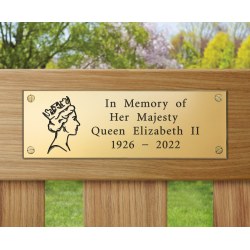 HM Queen Elizabeth II Engraved Brass Plaque (A) - 150x50mm