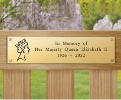 HM Queen Elizabeth II Engraved Brass Plaque (A) - 200x50mm