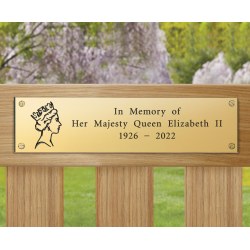 HM Queen Elizabeth II Engraved Brass Plaque (A) - 200x50mm