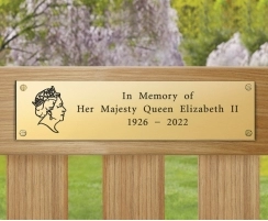HM Queen Elizabeth II Engraved Brass Plaque (B) - 200x50mm