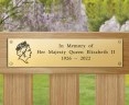 HM Queen Elizabeth II Engraved Brass Plaque (B) - 200x50mm