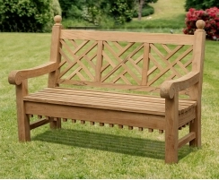 Chiswick 5ft Teak Decorative Lattice Bench – 1.5m