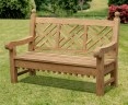 Chiswick 5ft Teak Decorative Lattice Bench – 1.5m