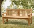 Balmoral 6ft Teak Park Bench, Memorial Garden Bench - 1.8m