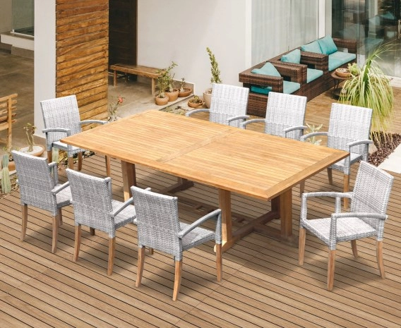 Hilgrove 8 Seater Rectangular Table 2.6m & St. Tropez Stacking Chairs