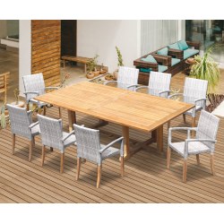 Hilgrove 8 Seater Rectangular Table 2.6m & St. Tropez Stacking Chairs