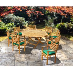Suffolk Octagonal 1.5m Table & 8 Yale Stacking Armchairs