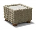 Seagrass Cube Side Table, Glass-topped Side Table