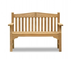King Charles III Coronation Bench, Teak - Tribute, 1.2m