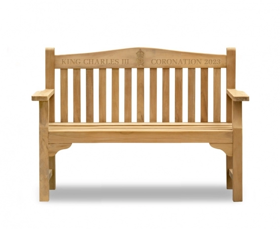 King Charles III Coronation Bench, Teak - Tribute, 1.2m