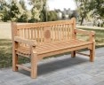 King Charles III Coronation Bench, Coronation Emblem, Teak - Balmoral 1.8m