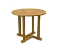 Pedestal round teak table