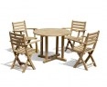 Canfield 1m Round Table with Folding Suffolk Chair Set