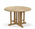 Round teak garden table