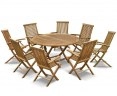 Suffolk 8 Seater Round Table with Ashdown Chair Dining Set - 1.5m