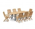 Disk 8-Seater Oval Table with Bali Folding Chairs Dining Set - 2.2m