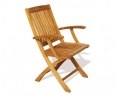 Folding teak garden chair