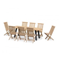 Disk Oval Table with Ashdown Chairs Dining Set - 2.2m