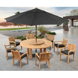 Titan 1.8m Round Table with Monaco Chair Outdoor Dining Set