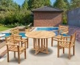 Berrington Round Table with 4 Yale Chair Outdoor Dining Set - 1.2m