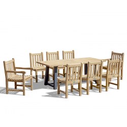 Bridgewater 2m Trestle Table with 8 Windsor Chair Dining Set