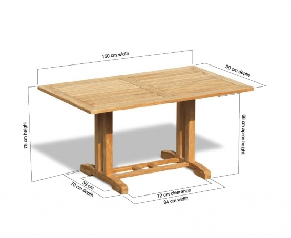 Belgrave Rectangular Teak Garden Table –