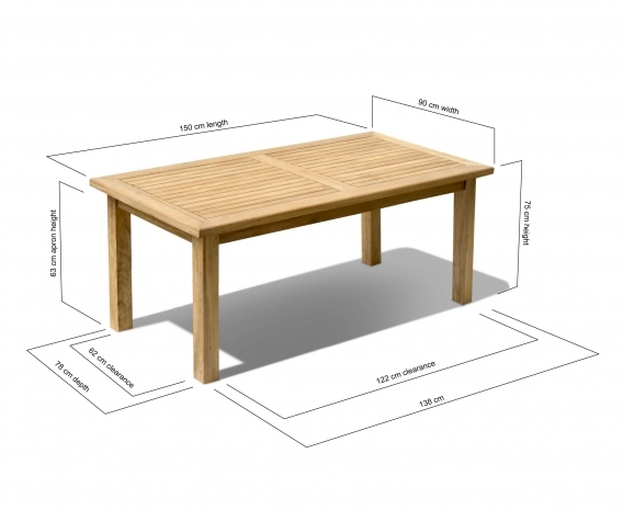 Balmoral Teak 5ft Large Rectangular Garden Table –