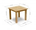 Balmoral Teak Chunky Square Garden Table – 0.9m