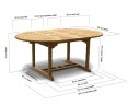 Brompton Teak Extending Garden Table, Double Leaf, Oval – 1.2 - 1.8m